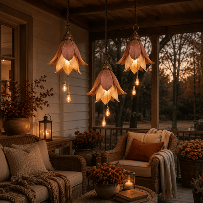 🌸✨Vintage Flower Hanging Lights – Daytime Sculpture, Nighttime Magic