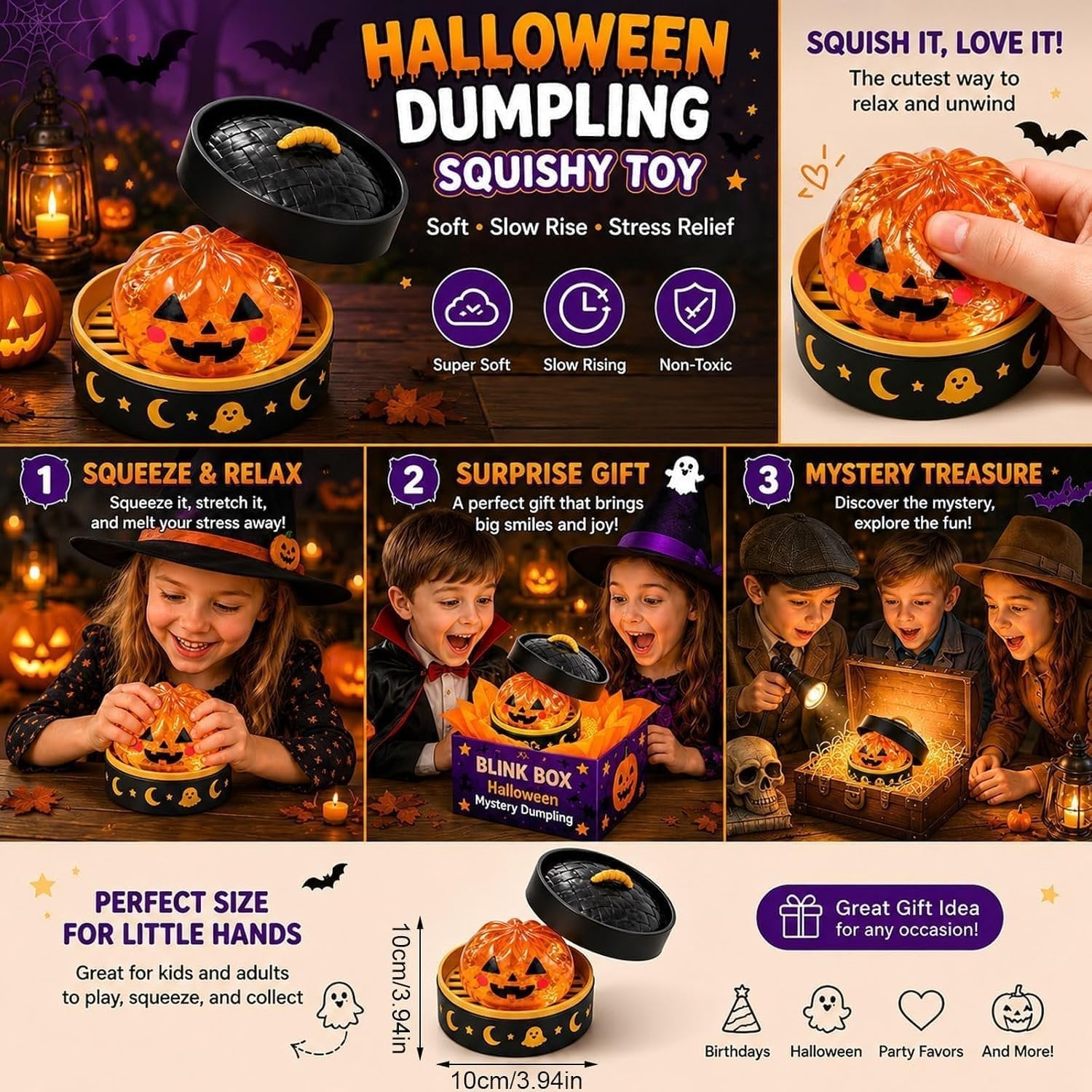🔥LAST DAY 50% OFF - 🎃Cute Halloween Scary Ghost Maruko Squeeze Toy Set