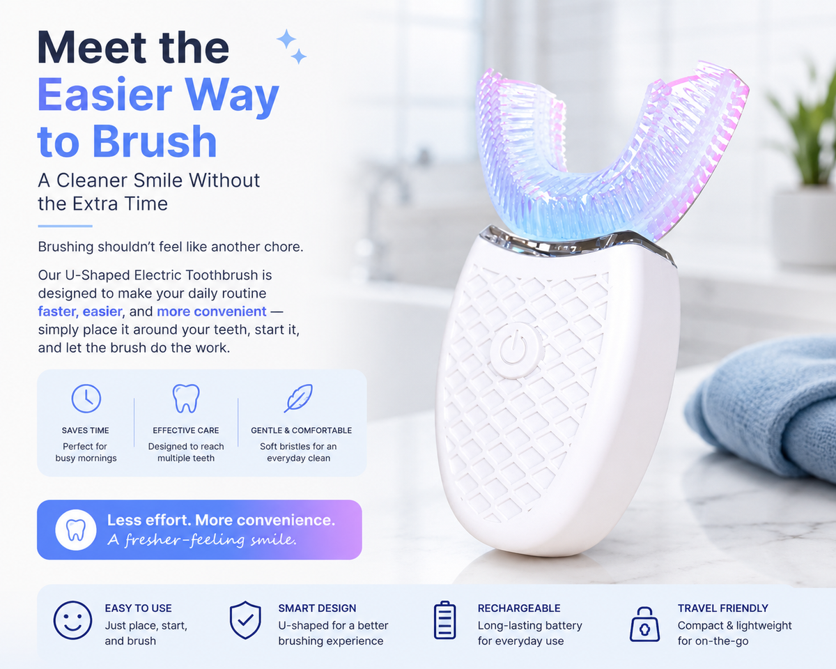 U-shaped electric soft-bristled toothbrush