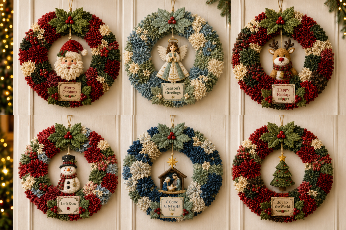 🧡⏰LAST DAY 49% OFF - 3D Fabric Poke Wreath DIY Kit 🎄🧡 (Video Tutorial & Finished Wreath Reference Included ✨ Beginner-friendly)