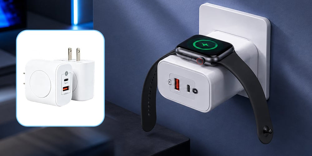 3-in-1 USB-C Charger Block with Built-in Apple Watch Charger