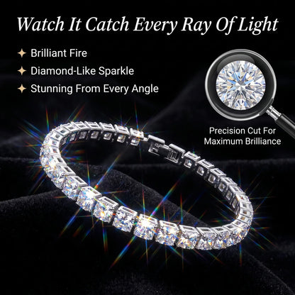 Classic 4mm D-Color Moissanite Tennis Bracelet – 14K Gold Plated with Double Safety Clasp-Last Day Sale-90% OFF🔥
