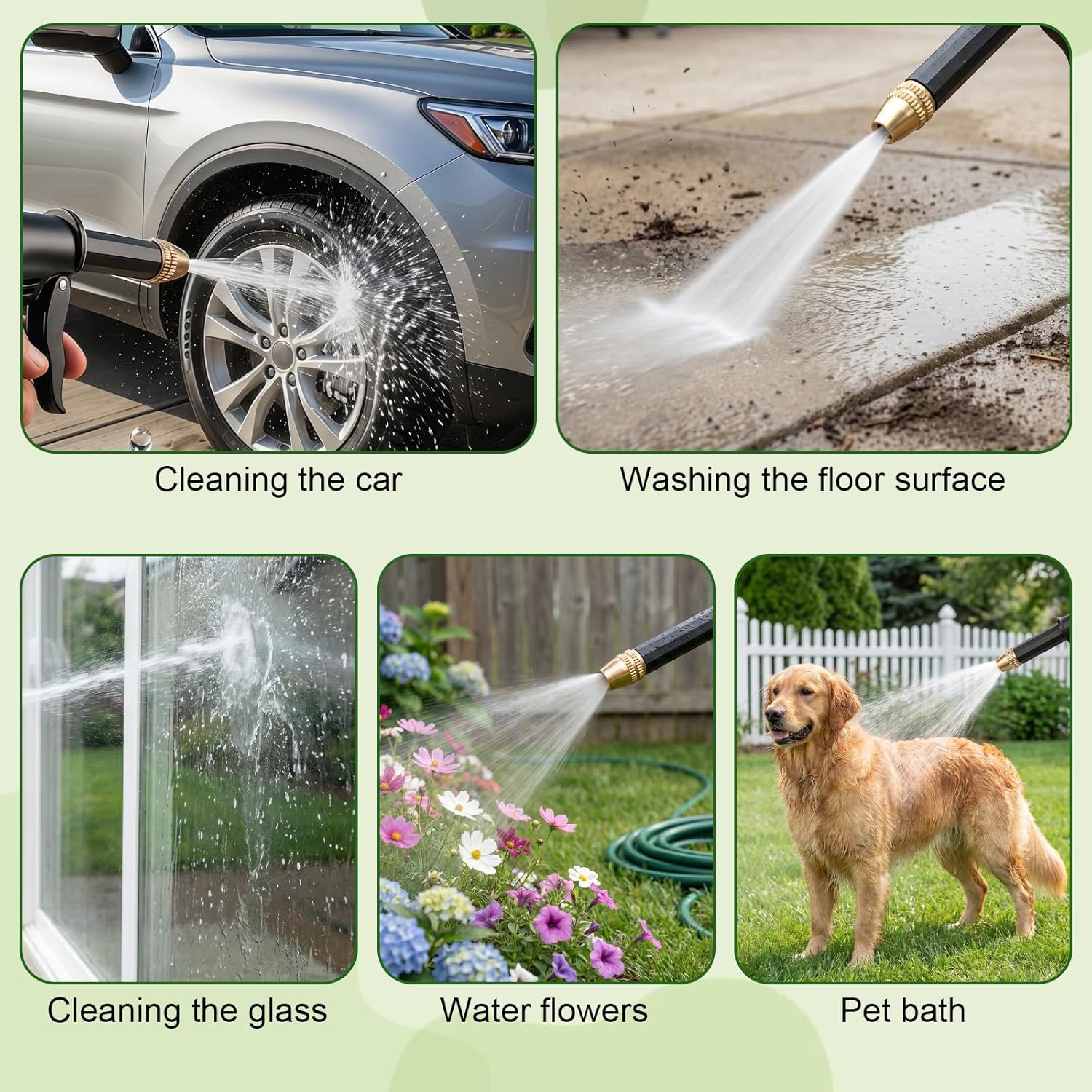 Portable High Pressure Water Sprayer, Adjustable Garden Hose Nozzle Sprayer, Car Washing & Maintenance Tool