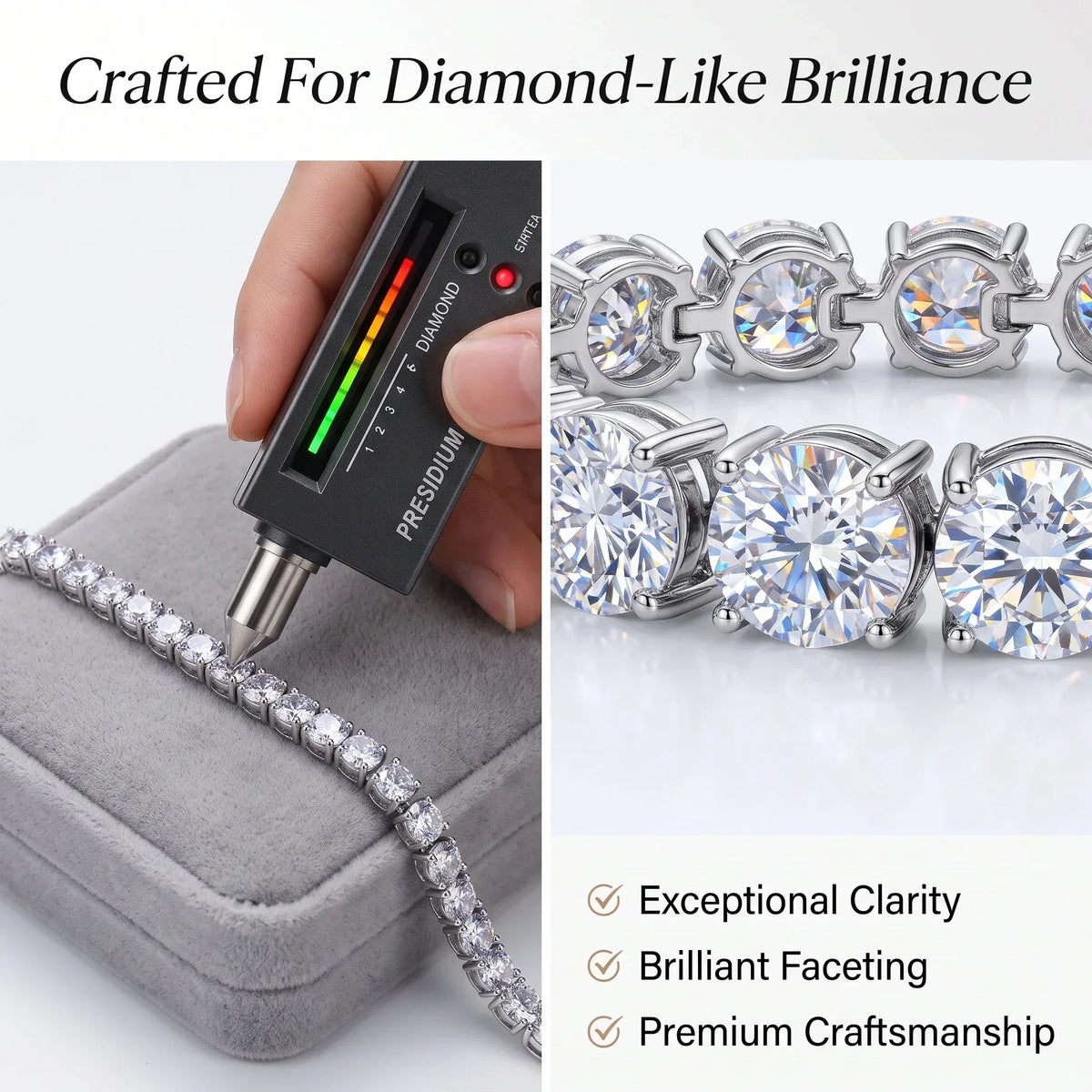 Classic 4mm D-Color Moissanite Tennis Bracelet – 14K Gold Plated with Double Safety Clasp-Last Day Sale-90% OFF🔥
