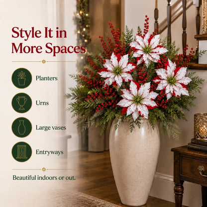 🔥Christmas Poinsettia Planter Inserts