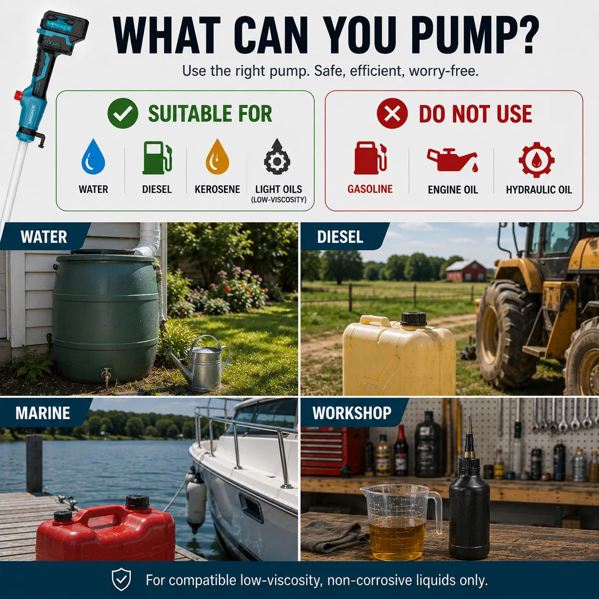 Mroace Cordless Portable Water Transfer Pump