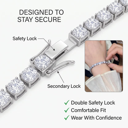 Classic 4mm D-Color Moissanite Tennis Bracelet – 14K Gold Plated with Double Safety Clasp-Last Day Sale-90% OFF🔥