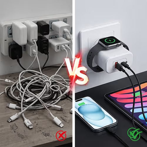 3-in-1 USB-C Charger Block with Built-in Apple Watch Charger