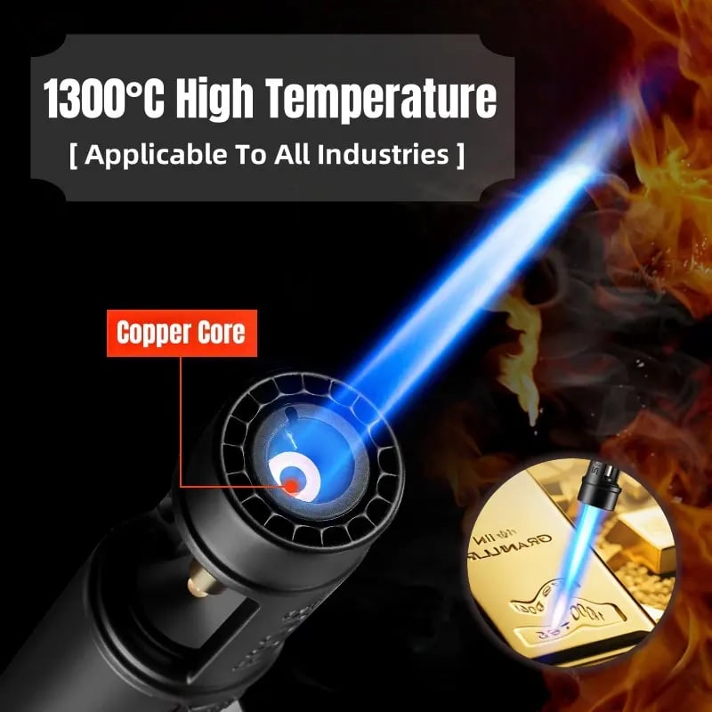 Portable Torch Lighter-🔥 1300℃ of Pure Power – Windproof, Refillable & Ready for Anything! 💨🍳🏕️