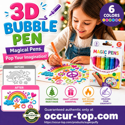 💥LAST DAY BUY 1 GET 1 FREE!!🎁🔮Magic Pen – Draw 3D with one stroke!🎄DIY Bubble Magic Drawing Pens