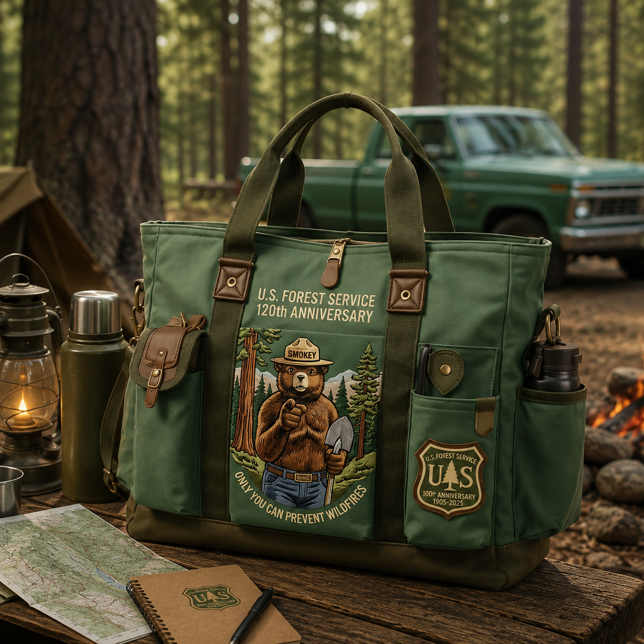 🐻🏞️USFS 120th Anniversary Edition Heavy-Duty Multifunctional Outdoor Tote Bag