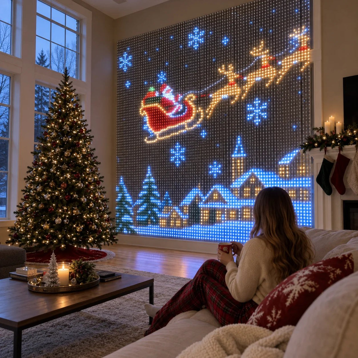 🎄 Smart LED Curtain Lights - Turn Your Wall Into A Christmas Light Show ✨