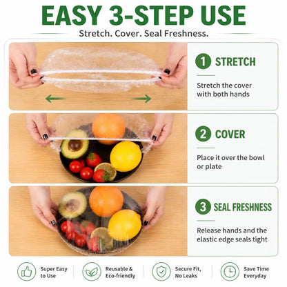 🔥50PCS Disposable Stretch Food Covers for Bowls & Plates🔥