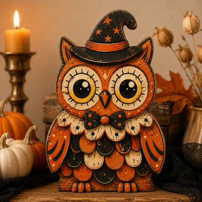 👻🔥Vintage Halloween Wooden Character Tabletop Deco