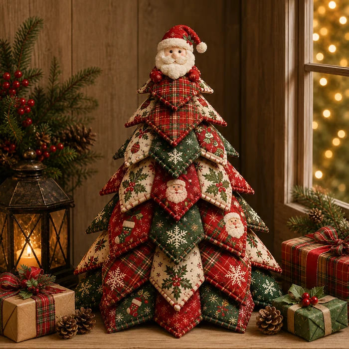 🔥LAST DAY 50% OFF - 🎄🧵DIY Quilted Christmas Tree Kit – Handmade Fabric Holiday Tabletop Tree Decor