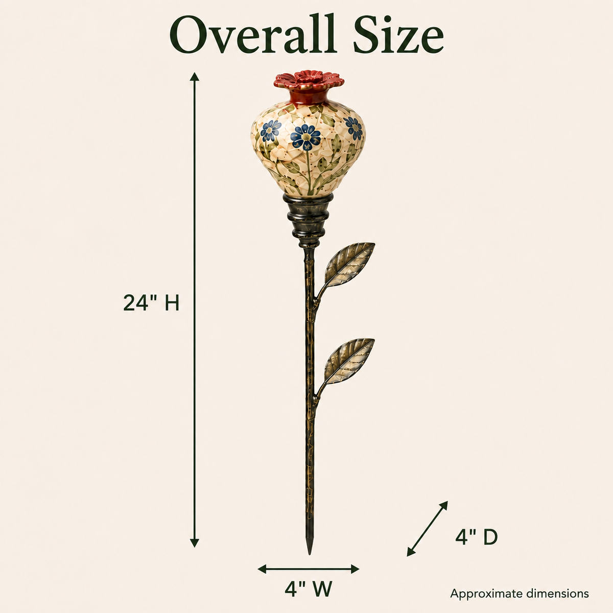 Retro hummingbird feeder garden pole