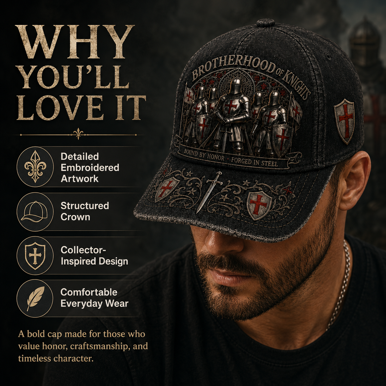 ⚔️ Brotherhood Of Knights Honor Cap 🎁