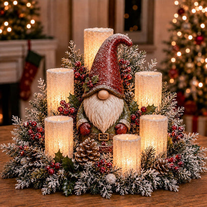 🎄✨ Christmas Glowing Centerpiece with Flameless Candle 🕯️