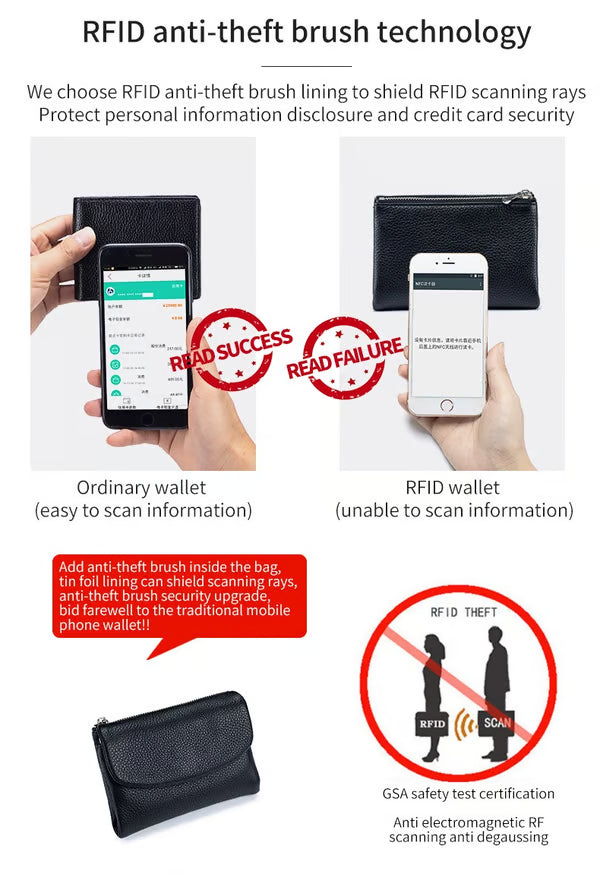 ✨⏰Unisex Pebble Real Leather RFID Wallet🔥