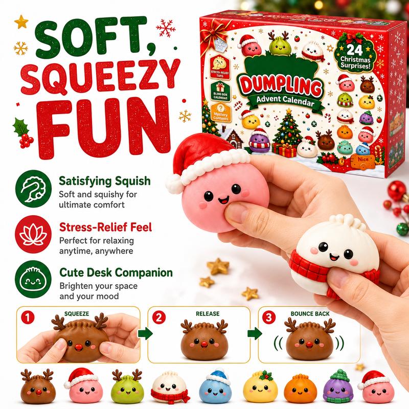 Soft squeezable Christmas dumpling squishy characters