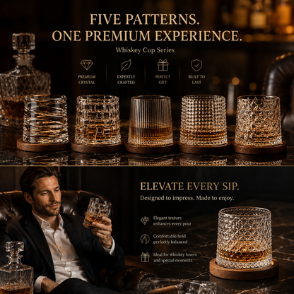 🍷Rotating Whiskey Glass with Wooden Base