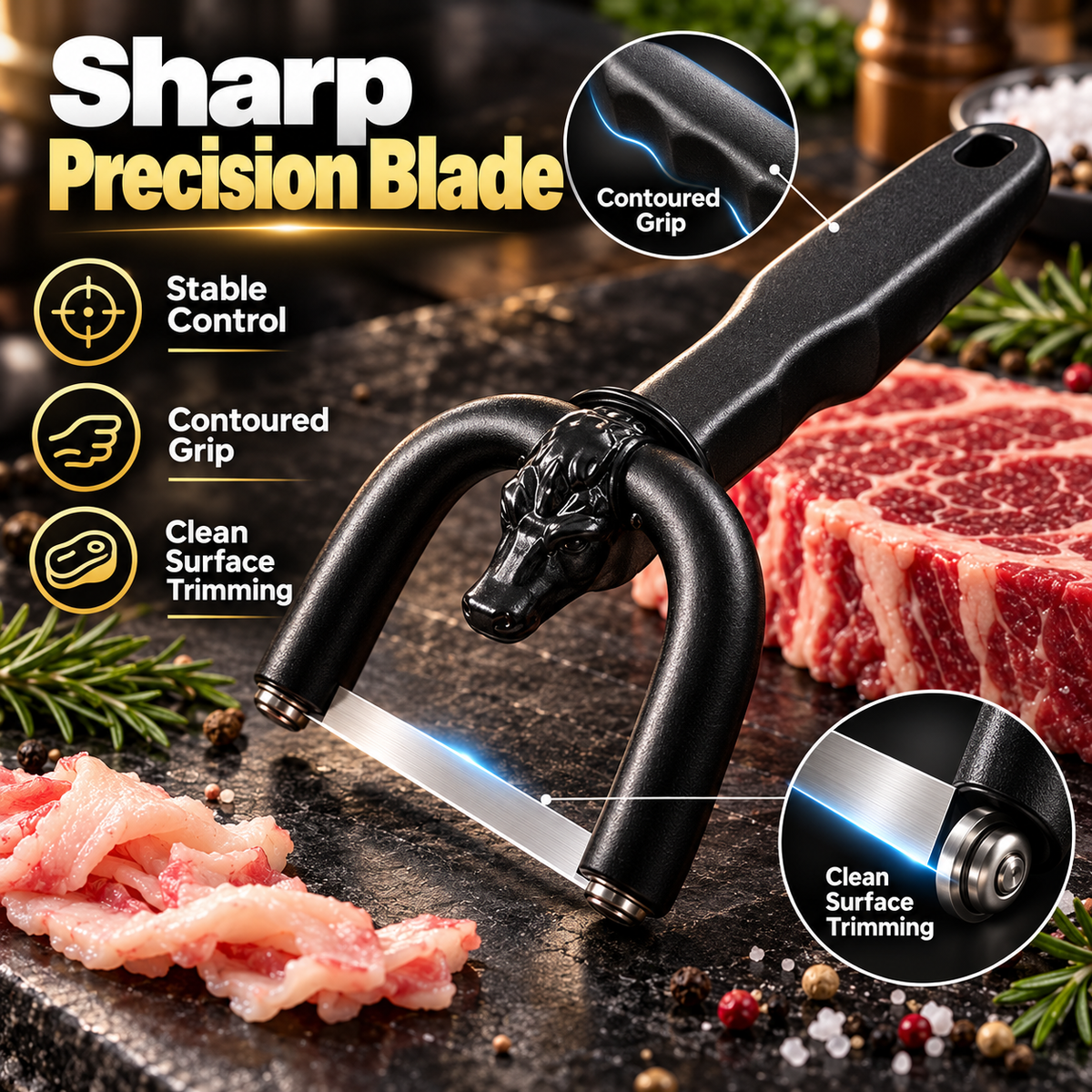 🔥 50% OFF | Handheld Meat Fat Trimmer for Beef & Pork 🥩