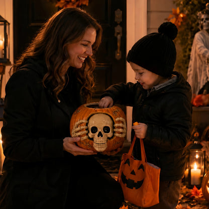 Trick-or-Treat | Skull Pumpkin Candy Jar