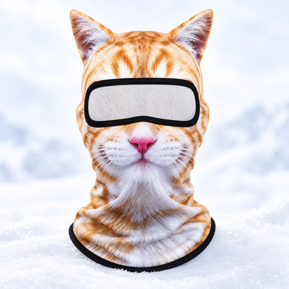 🐱 3D Cat Ski Balaclava – Eye-Catching Animal Face Mask for Outdoor Fun!