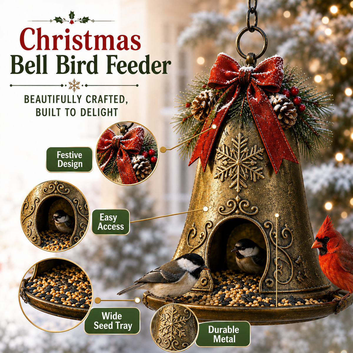 🔥Hot Sale 45% OFF🎄 Christmas Bird Feeder Collection