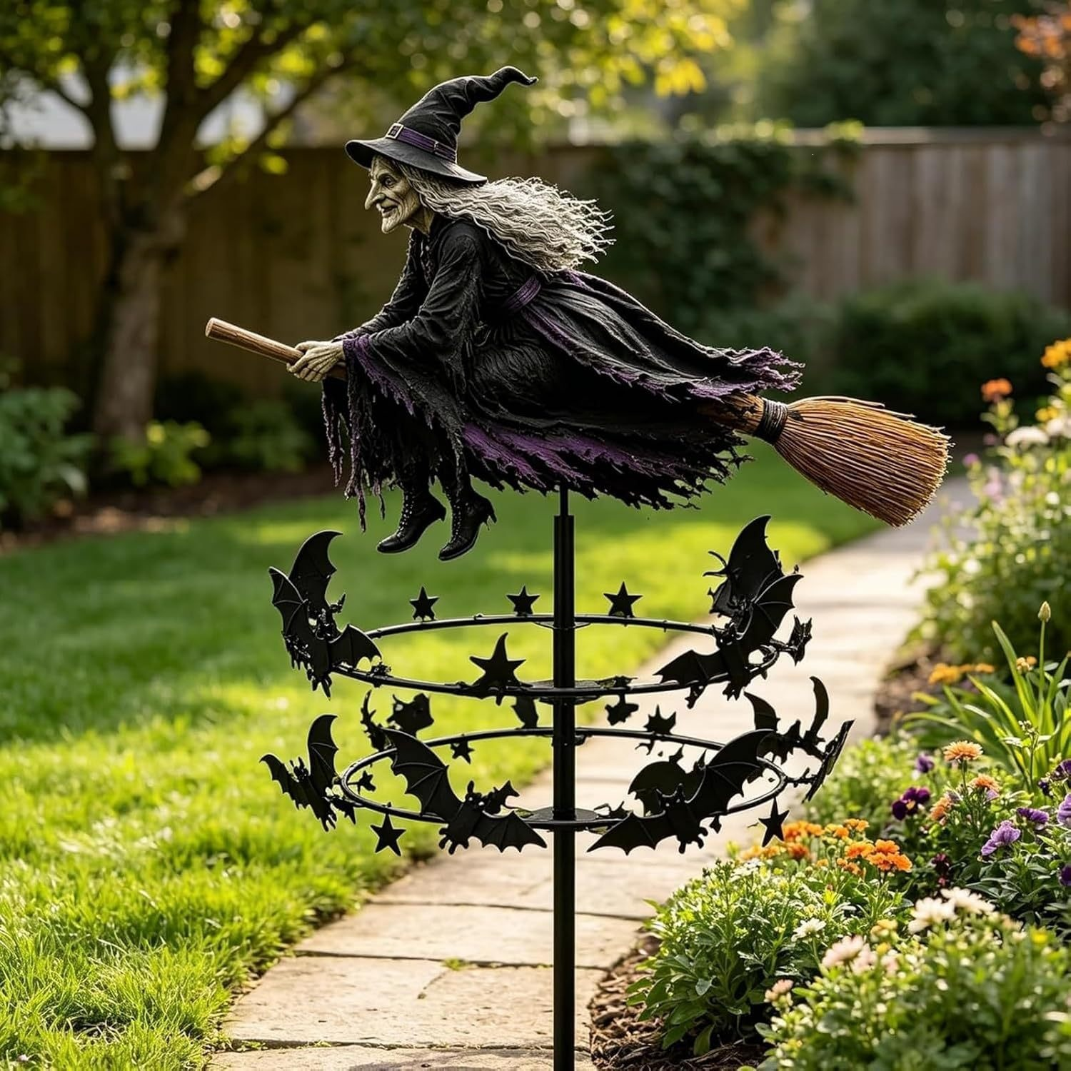 🔥50% Off Last Day -Halloween Early Bird Special🧙‍♀️ The Enchanted Witch Garden Wind Spinner