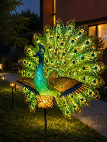 🦚✨Solar Peacock Garden Sculpture