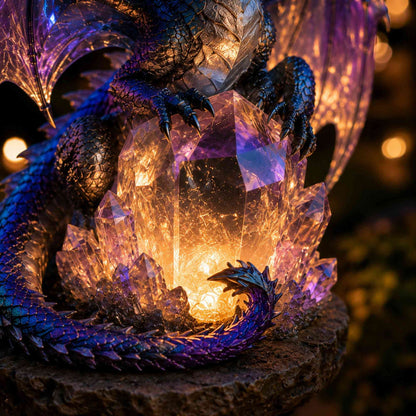 Close-up of the glowing crystal-style treasure base