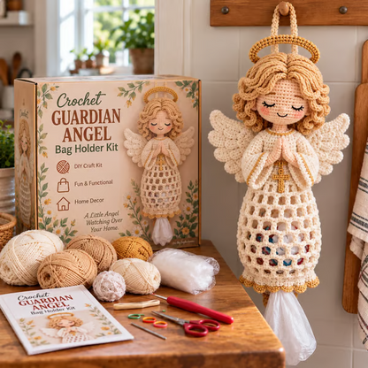 Crochet Animal Bag Holder DIY Kit – Cute & Functional Hanging Storage Craft Kit