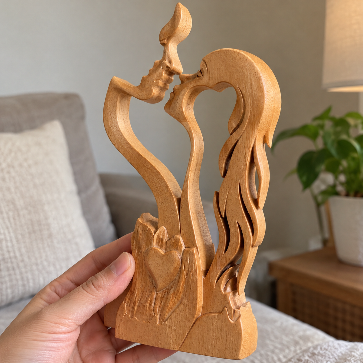 ❤️ Hand-Carved Christian Love Sculpture – A Timeless Symbol of Faith & Love, Perfect for Weddings & Anniversaries