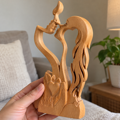 ❤️ Hand-Carved Christian Love Sculpture – A Timeless Symbol of Faith & Love, Perfect for Weddings & Anniversaries