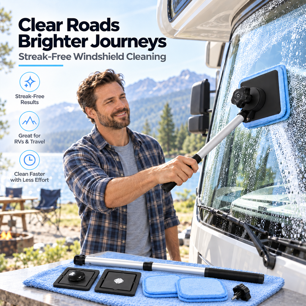 🚗✨ Dual-Sided Magnetic Windshield Cleaner – Clean Both Sides at Once