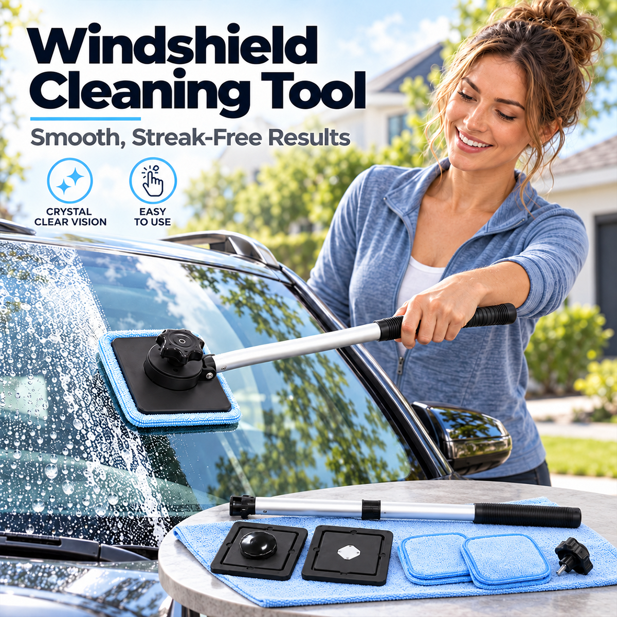 🚗✨ Dual-Sided Magnetic Windshield Cleaner – Clean Both Sides at Once