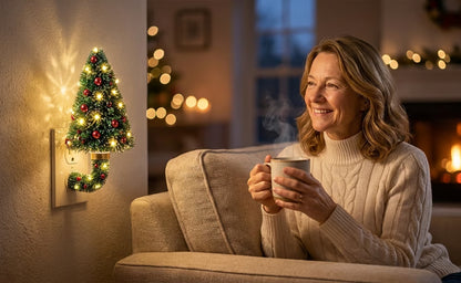 EverGlow Cozy Christmas Tree Lamp - Cordless Warm LED Miniature Tree Decor
