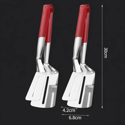 🍳 2-in-1 Stainless Steel Spatula Tongs – Grip, Flip & Serve