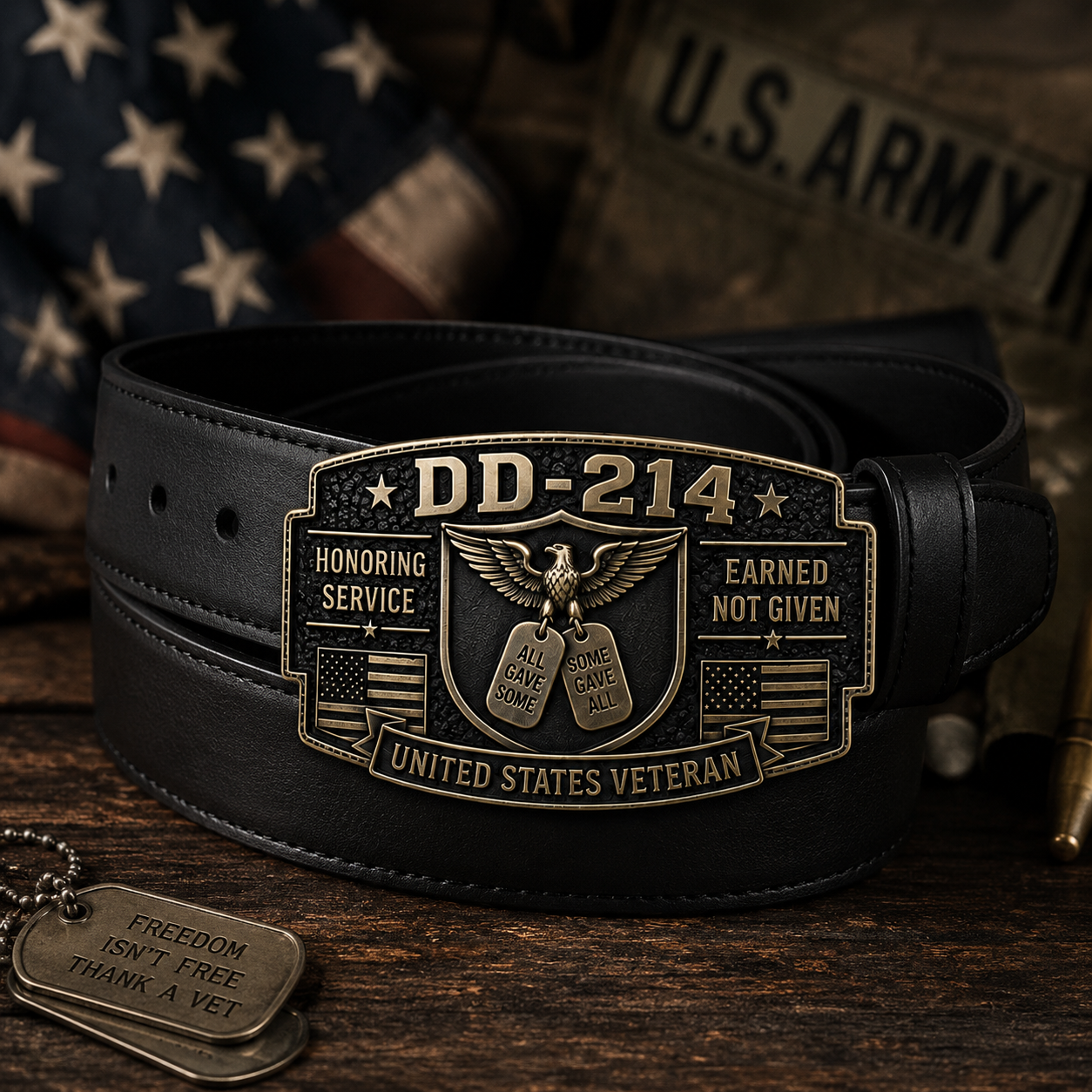 🎖️DD-214 Veteran Honor Belt Buckle - Crafted By VETERAN 'Robert Smith'