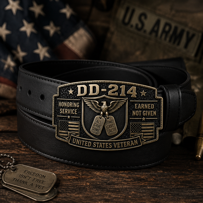 🎖️DD-214 Veteran Honor Belt Buckle - Crafted By VETERAN 'Robert Smith'