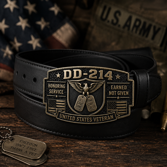 🎖️DD-214 Veteran Honor Belt Buckle - Crafted By VETERAN 'Robert Smith'