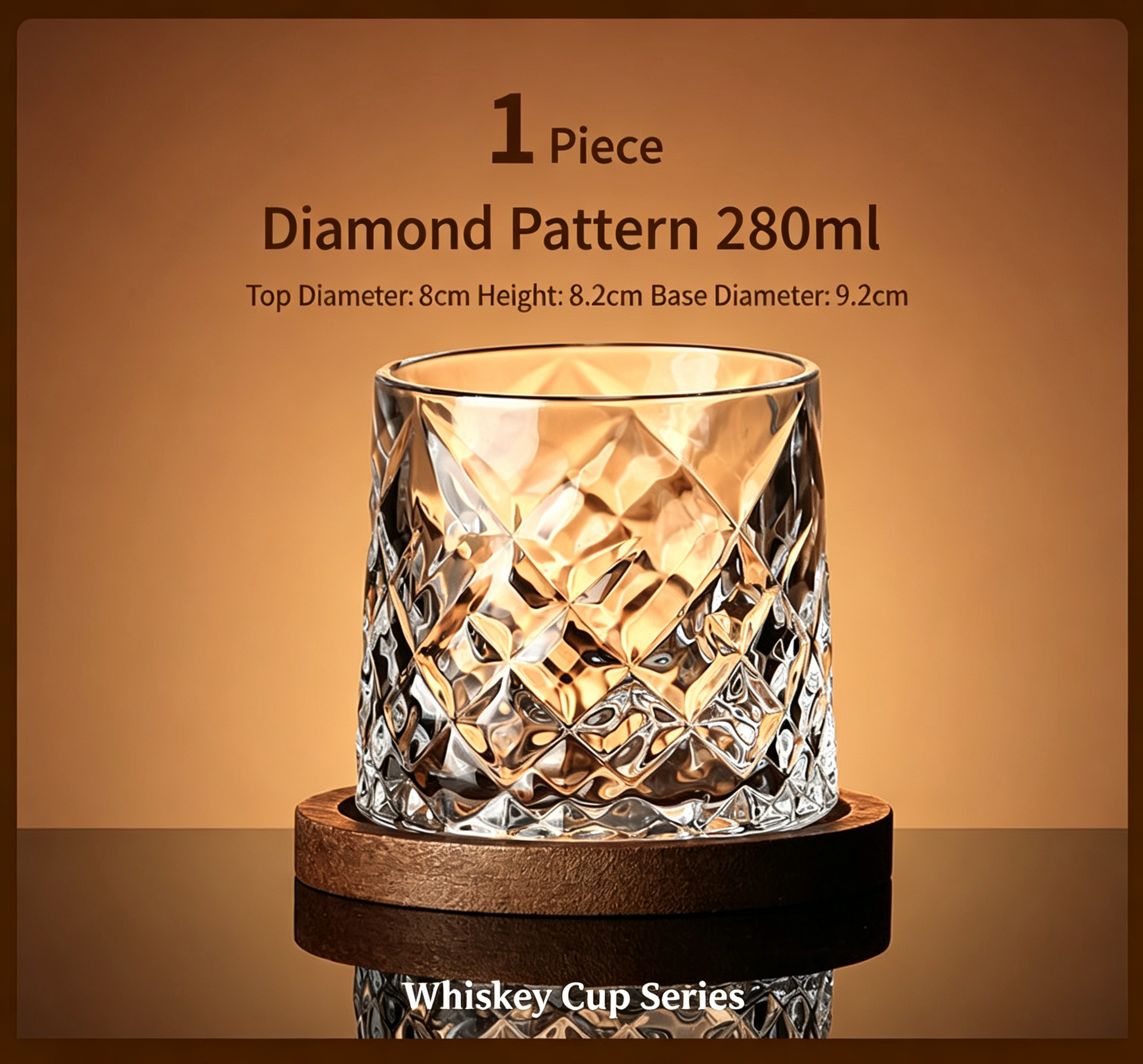🍷Rotating Whiskey Glass with Wooden Base