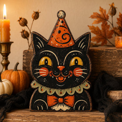 👻🔥Vintage Halloween Wooden Character Tabletop Deco