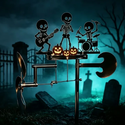 ⚡️🔥50% Off Last Day⚡️Halloween Skeleton Metal Drummer Kinetic Wind Spinner