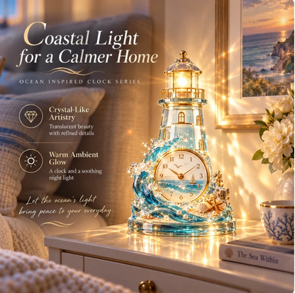 🌊 Coastal Glow Crystal Clock Collection — Bring the Beauty of the Sea Home ✨
