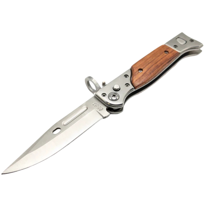 🔩 Vintage CCCP-Inspired Folding Utility Knife – 440C Steel Blade & Wood Handle 🪵