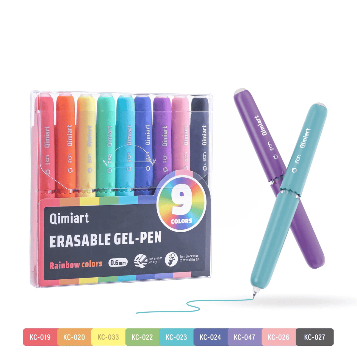 ✍️ 9-Color Erasable Gel Pen Set — 0.6mm Quick-Dry Twist Pens 🎨