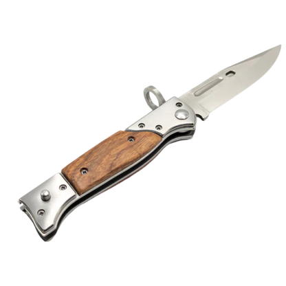 🔩 Vintage CCCP-Inspired Folding Utility Knife – 440C Steel Blade & Wood Handle 🪵
