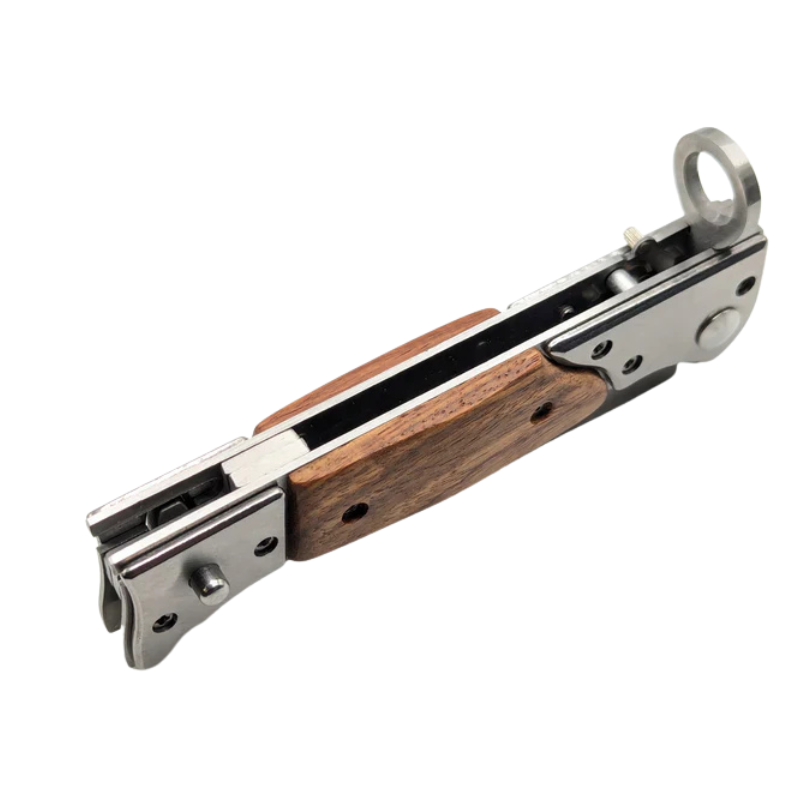 🔩 Vintage CCCP-Inspired Folding Utility Knife – 440C Steel Blade & Wood Handle 🪵